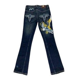 Women's Embroidered Dark Blue Jeans